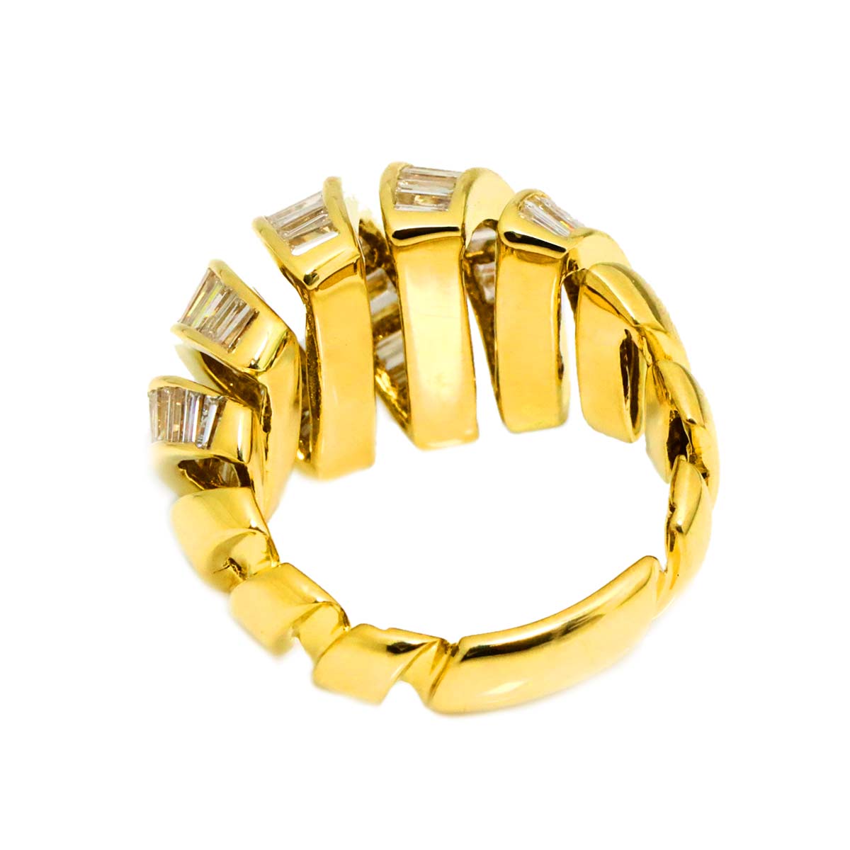 Diamond 2.07ct Ring 18K YG Yellow Gold 750 Size4.75-5(US)