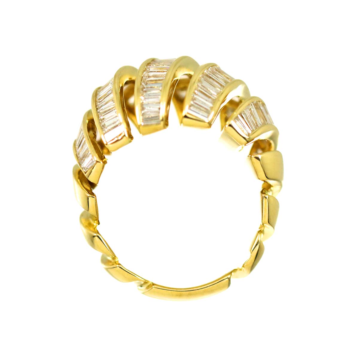 Diamond 2.07ct Ring 18K YG Yellow Gold 750 Size4.75-5(US)