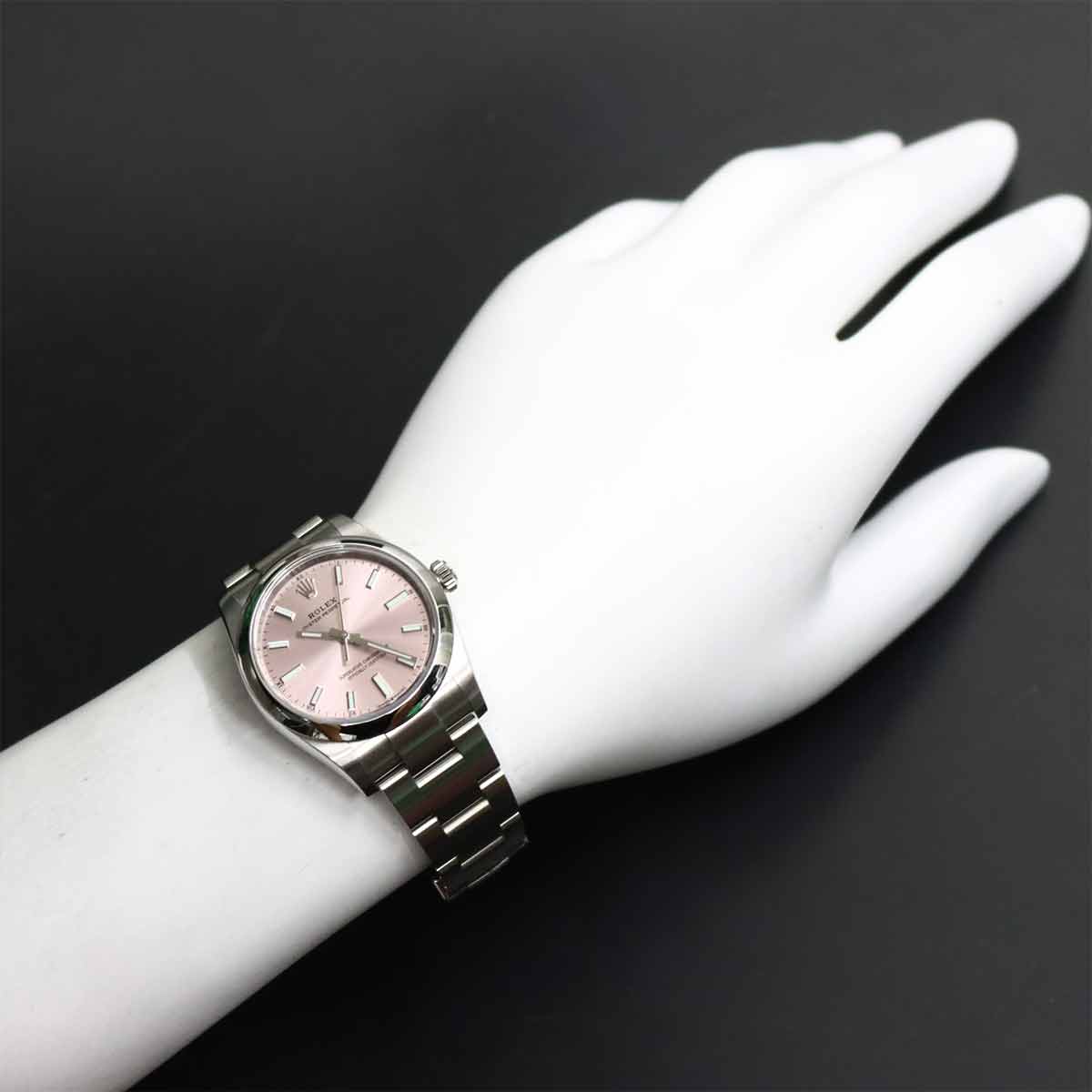 Oyster Perpetual 34 124200 Serial Random Automatic Pink Dial
