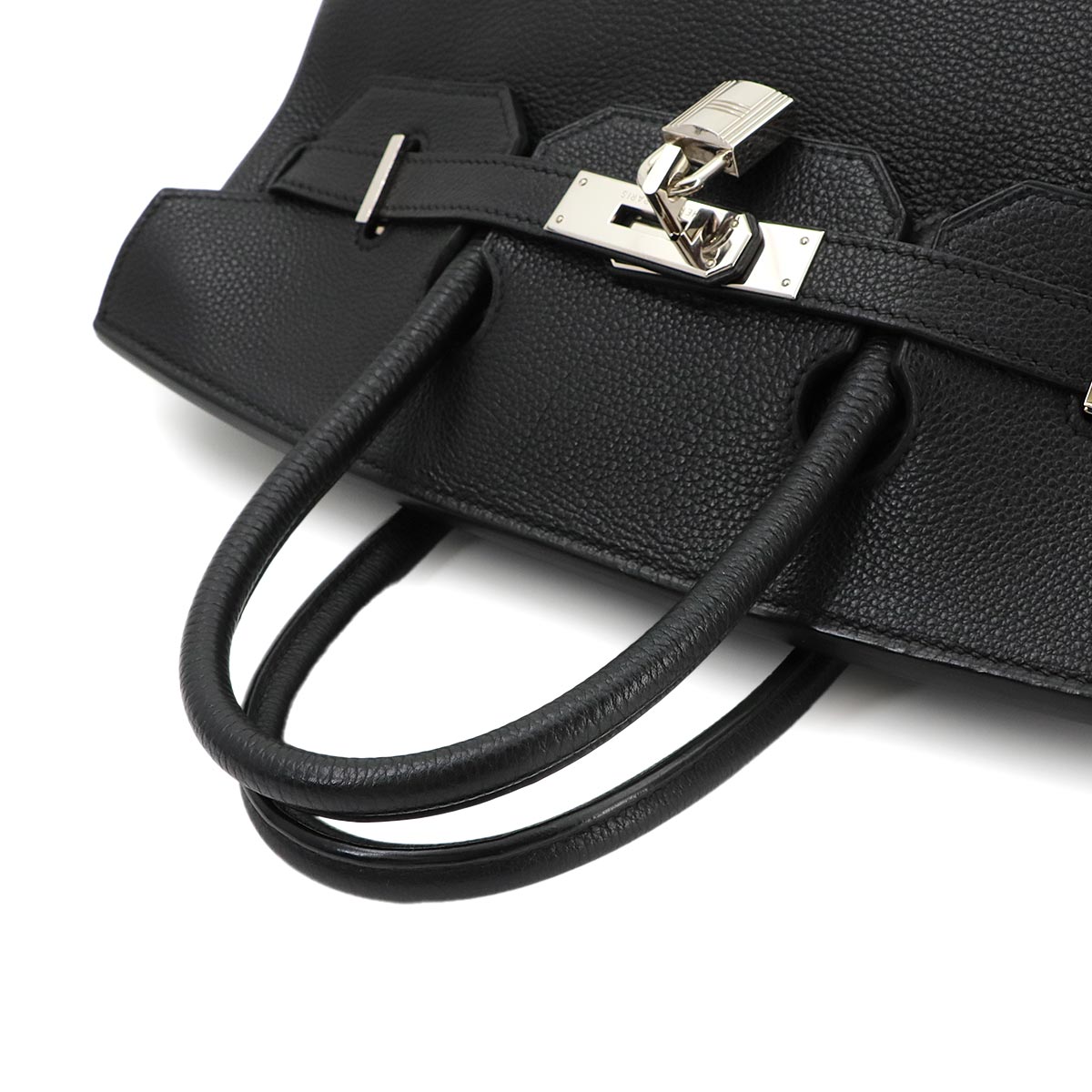 Haut a Courroies 32 Veau Togo Black Hand Bag Purse