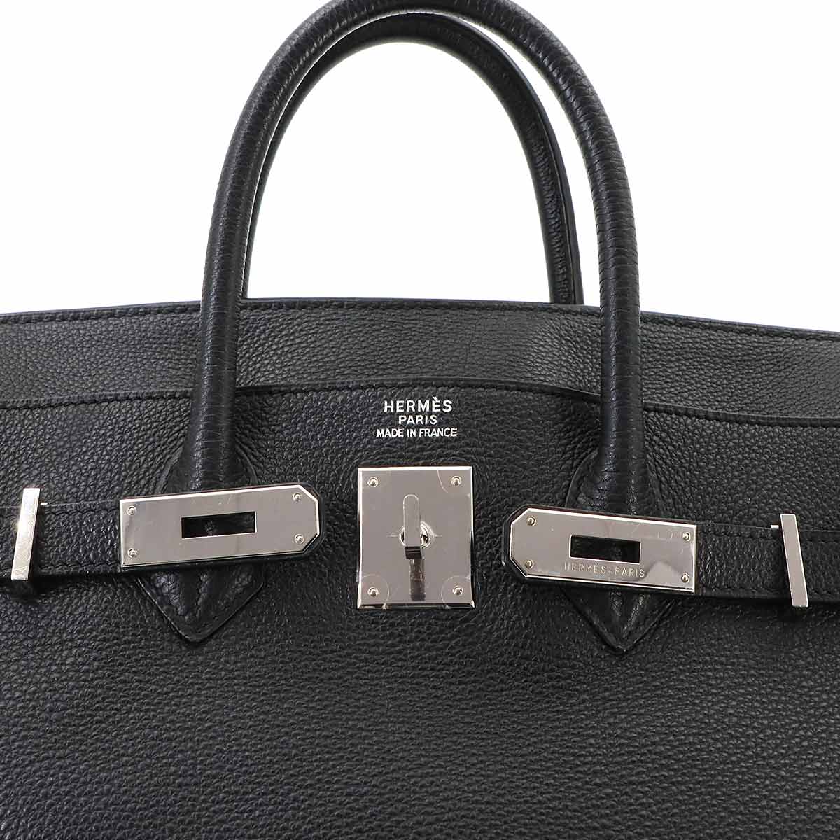 Haut a Courroies 32 Veau Togo Black Hand Bag Purse