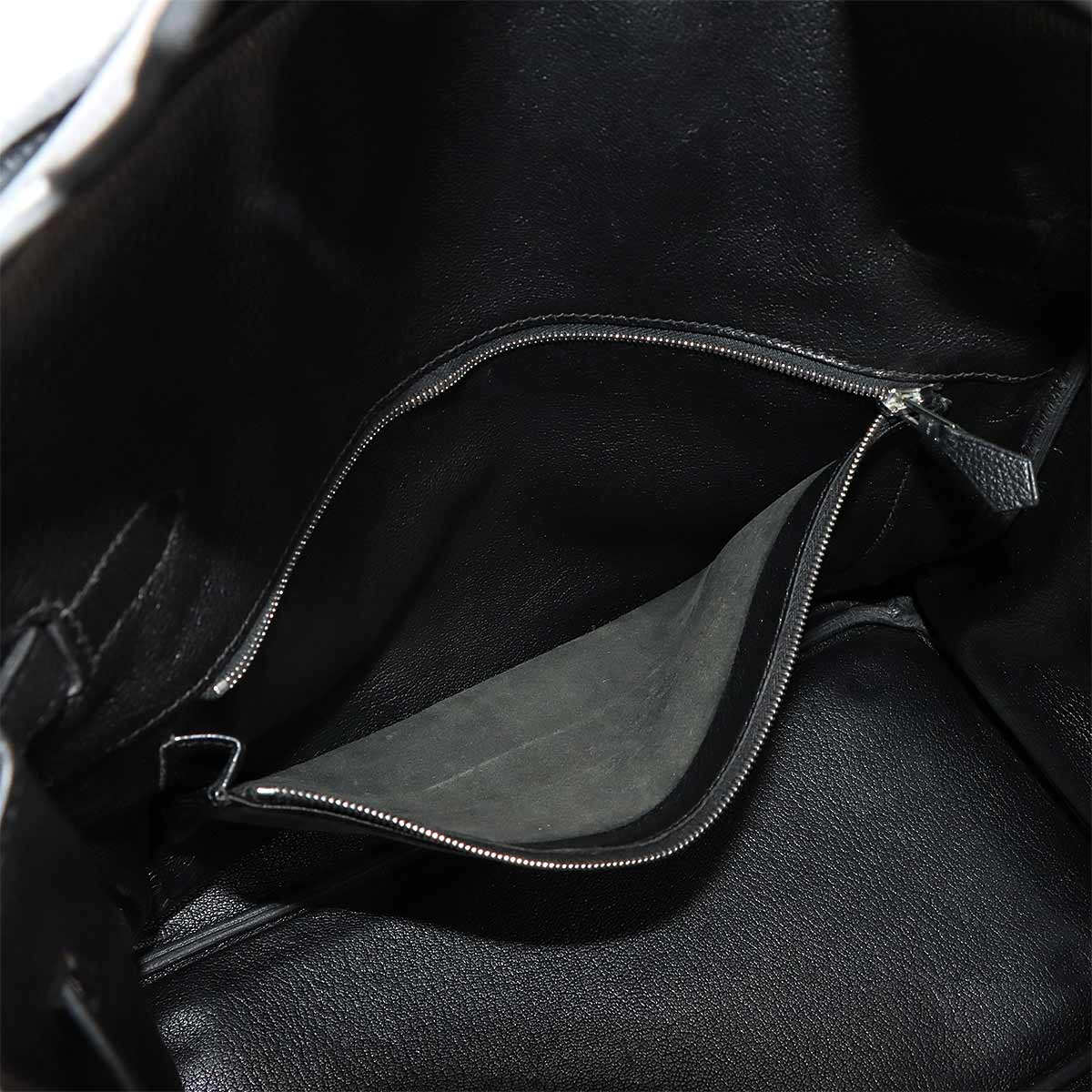 Haut a Courroies 32 Veau Togo Black Hand Bag Purse