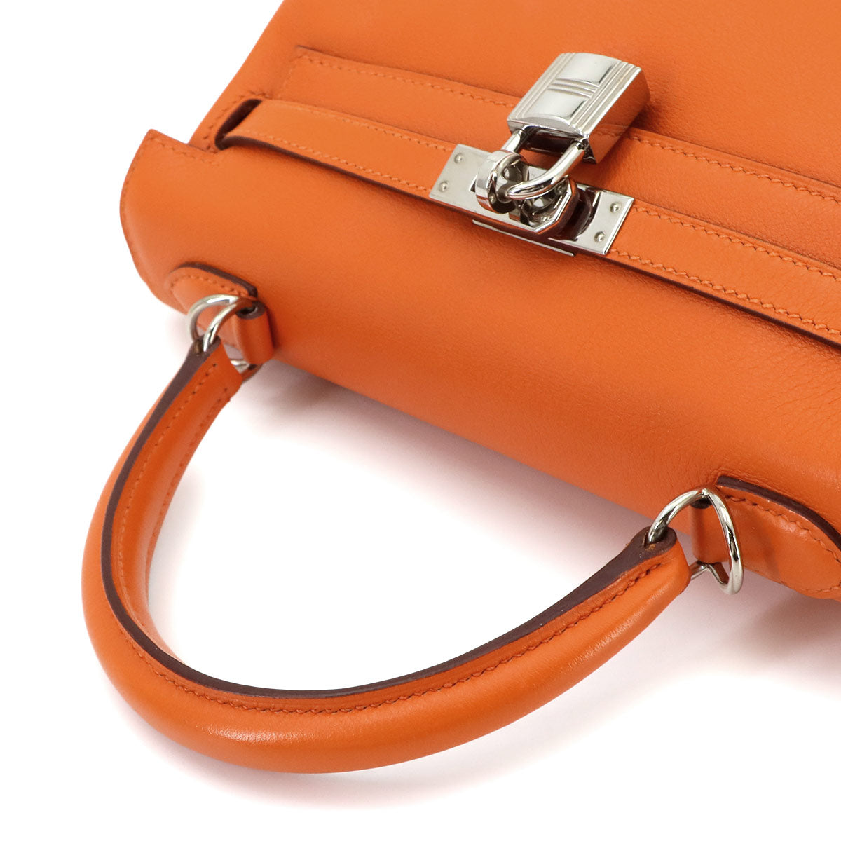 Kelly 25 Hand Shoulder Bag Veau Swift Orange Purse