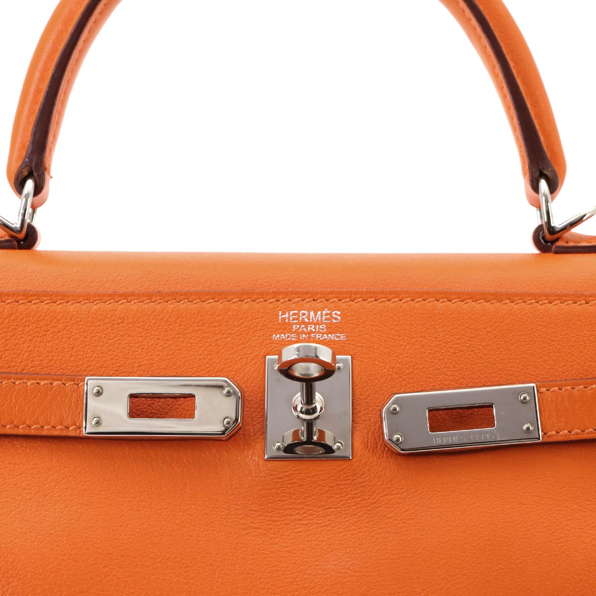 Kelly 25 Hand Shoulder Bag Veau Swift Orange Purse