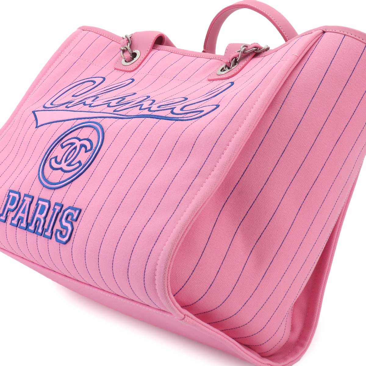 Deauville GM Tote Chain Shoulder Bag Pink Blue A93786