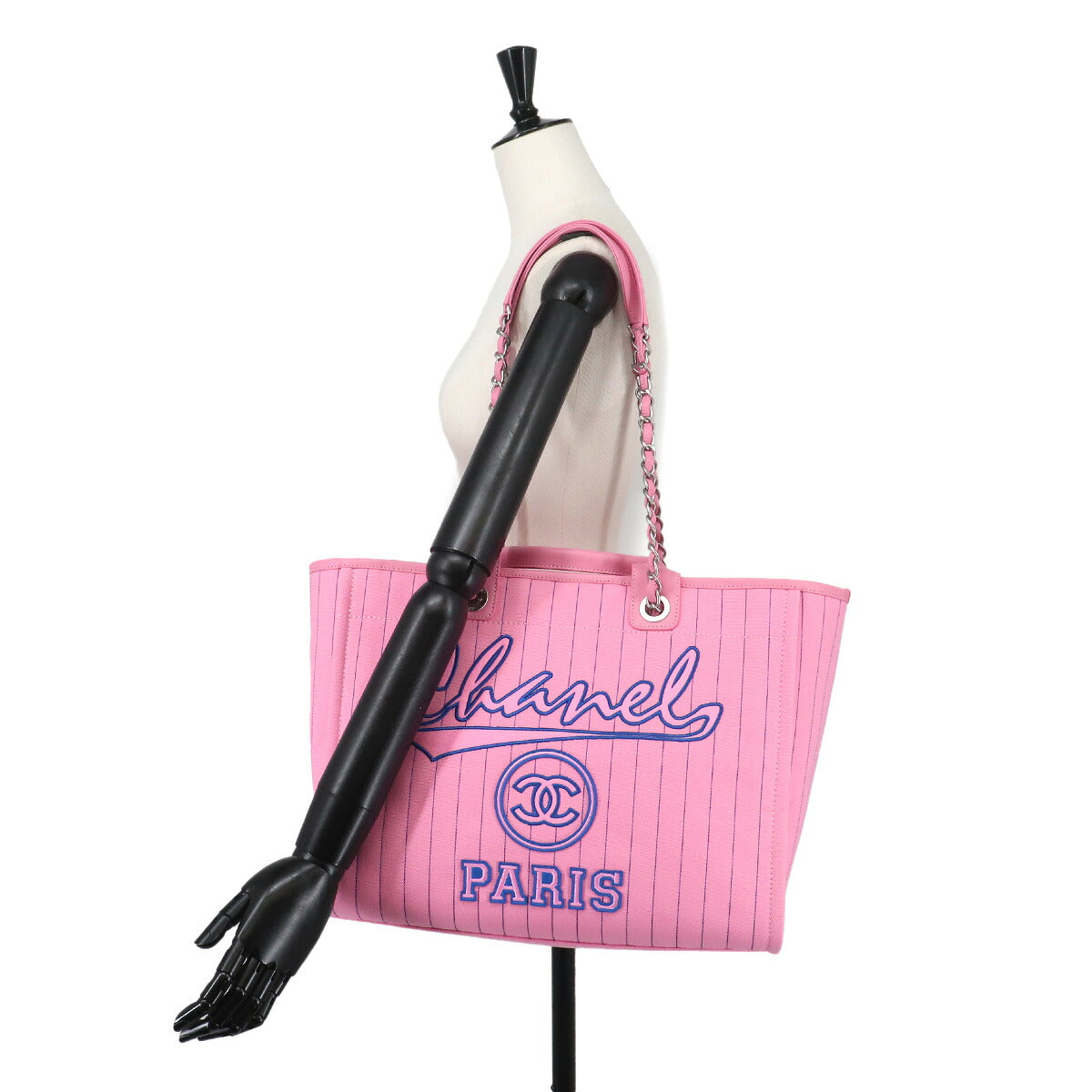Deauville GM Tote Chain Shoulder Bag Pink Blue A93786