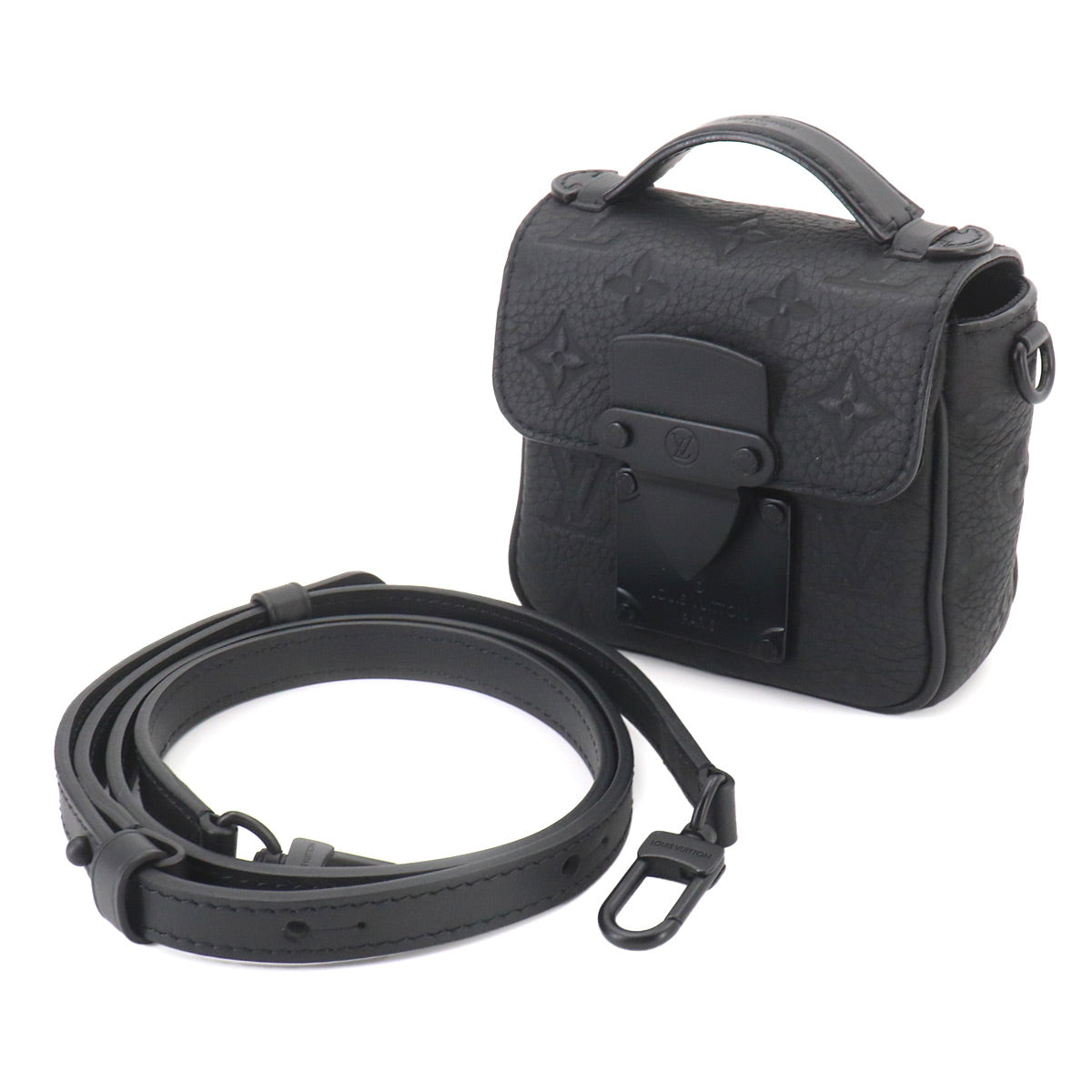 Monogram Taurillon Pico S Lock Shoulder Bag Black M83148