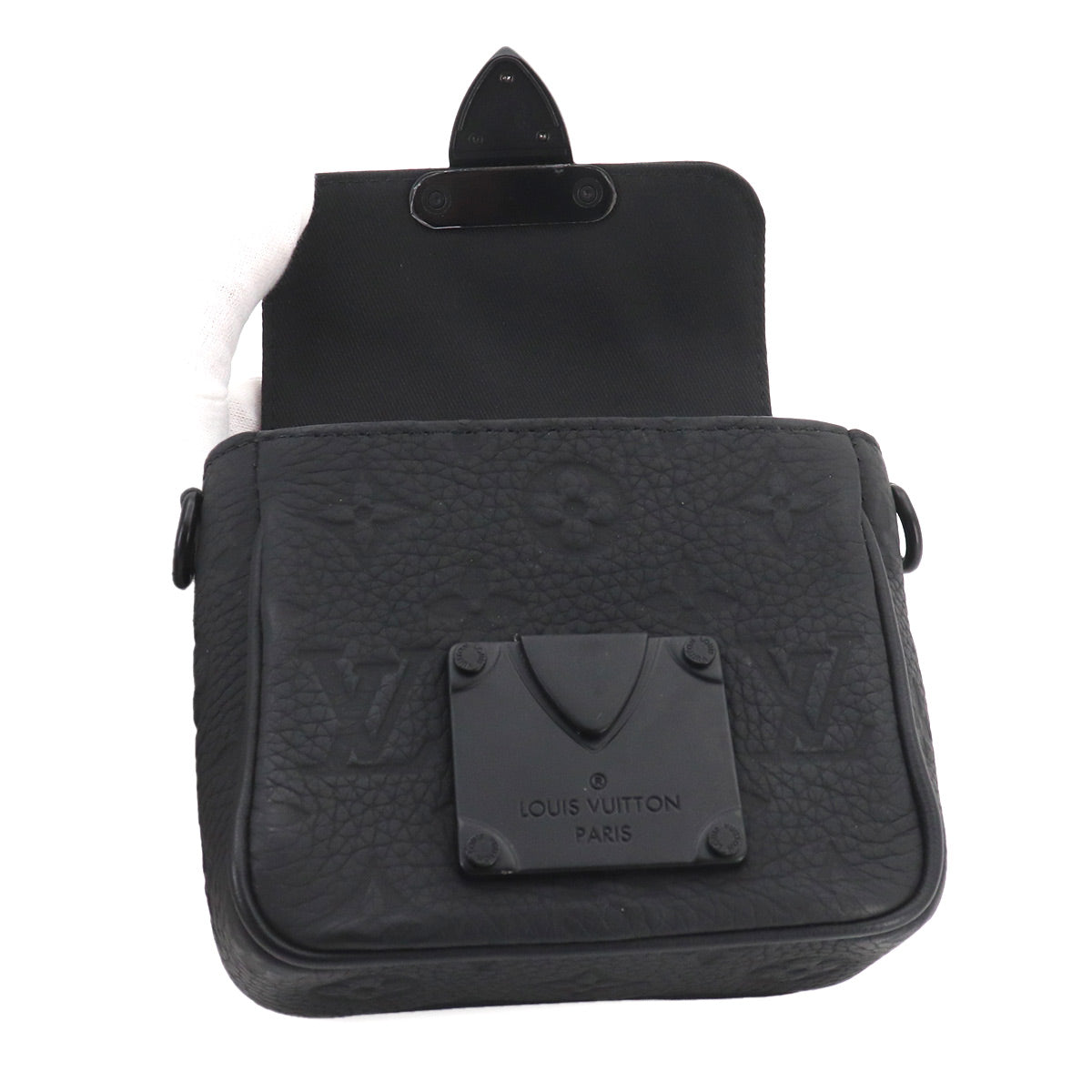 Monogram Taurillon Pico S Lock Shoulder Bag Black M83148