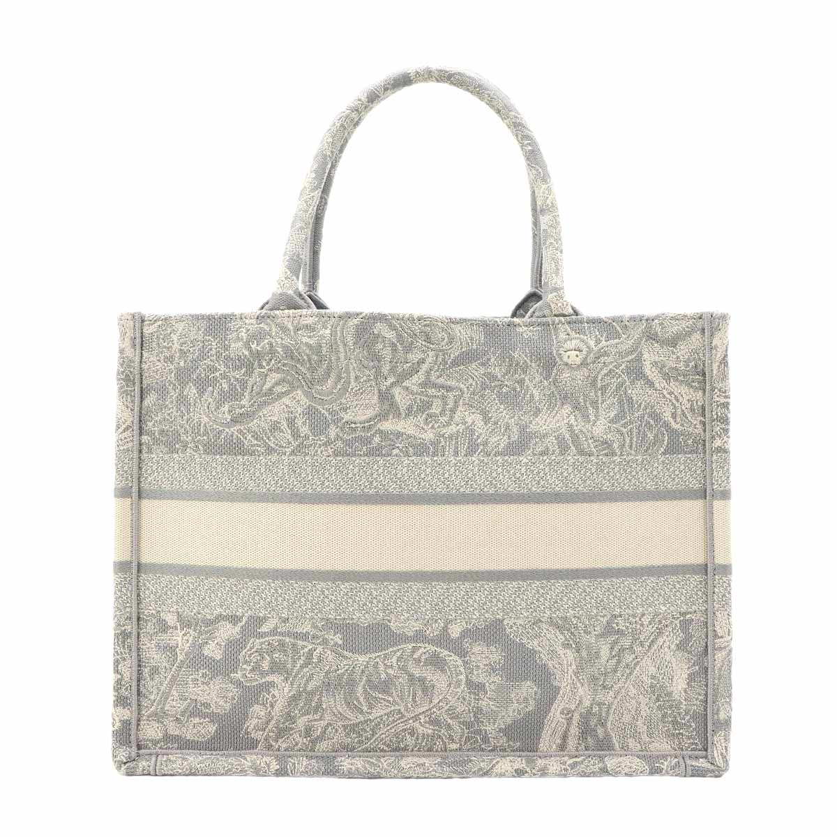 Toile De Jouy Book Tote Medium Bag Canvas Gray M1296ZRGO