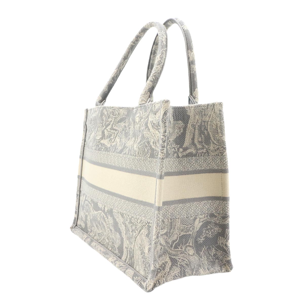 Toile De Jouy Book Tote Medium Bag Canvas Gray M1296ZRGO