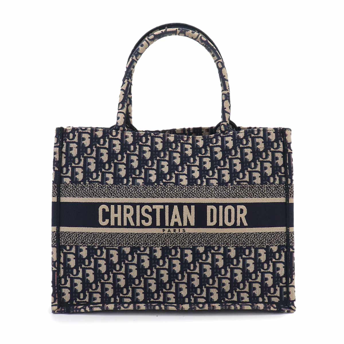 Oblique Book Tote Medium Bag Canvas Navy M1296ZRIW