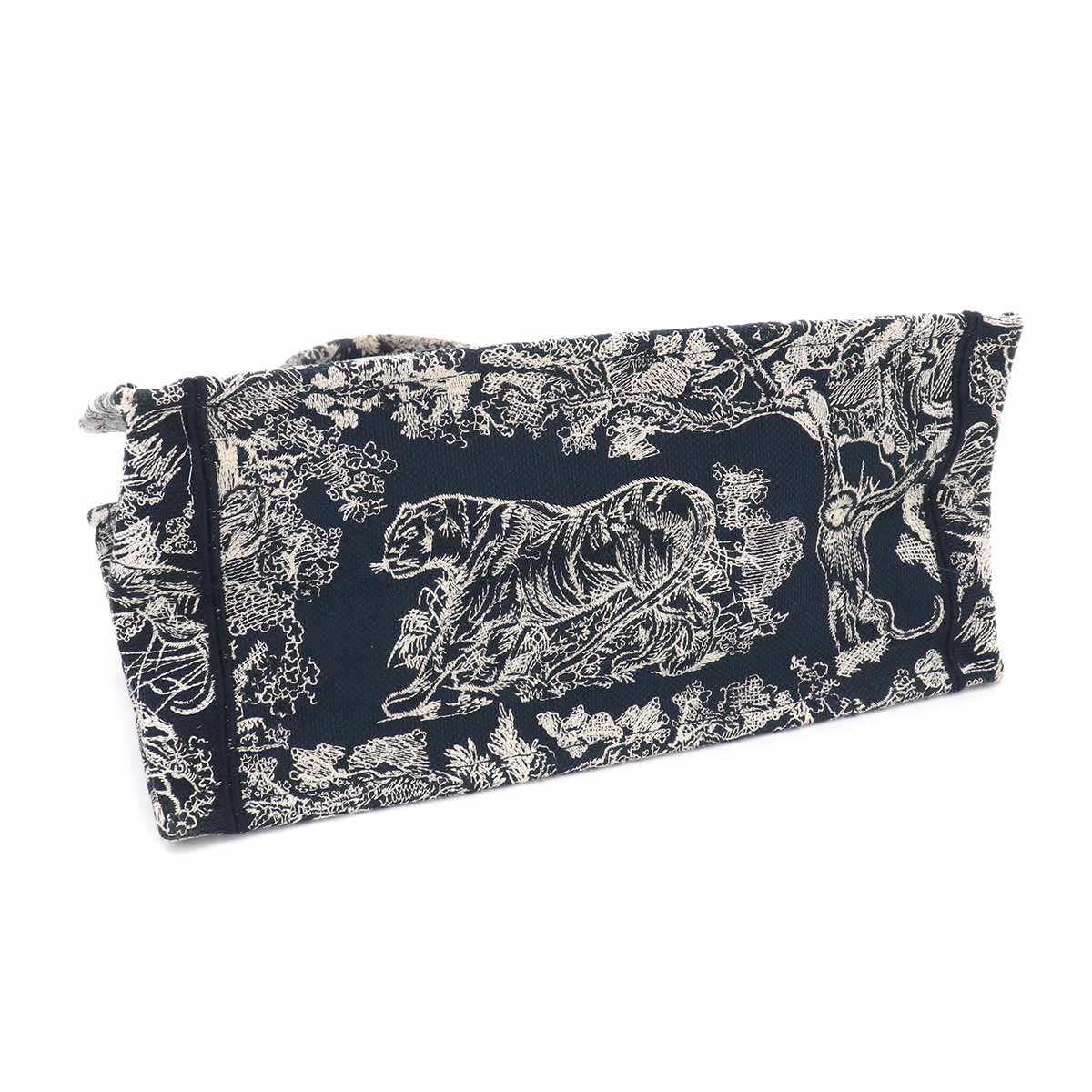 Reverse Toile De Jouy Book Tote Medium Bag Canvas Navy