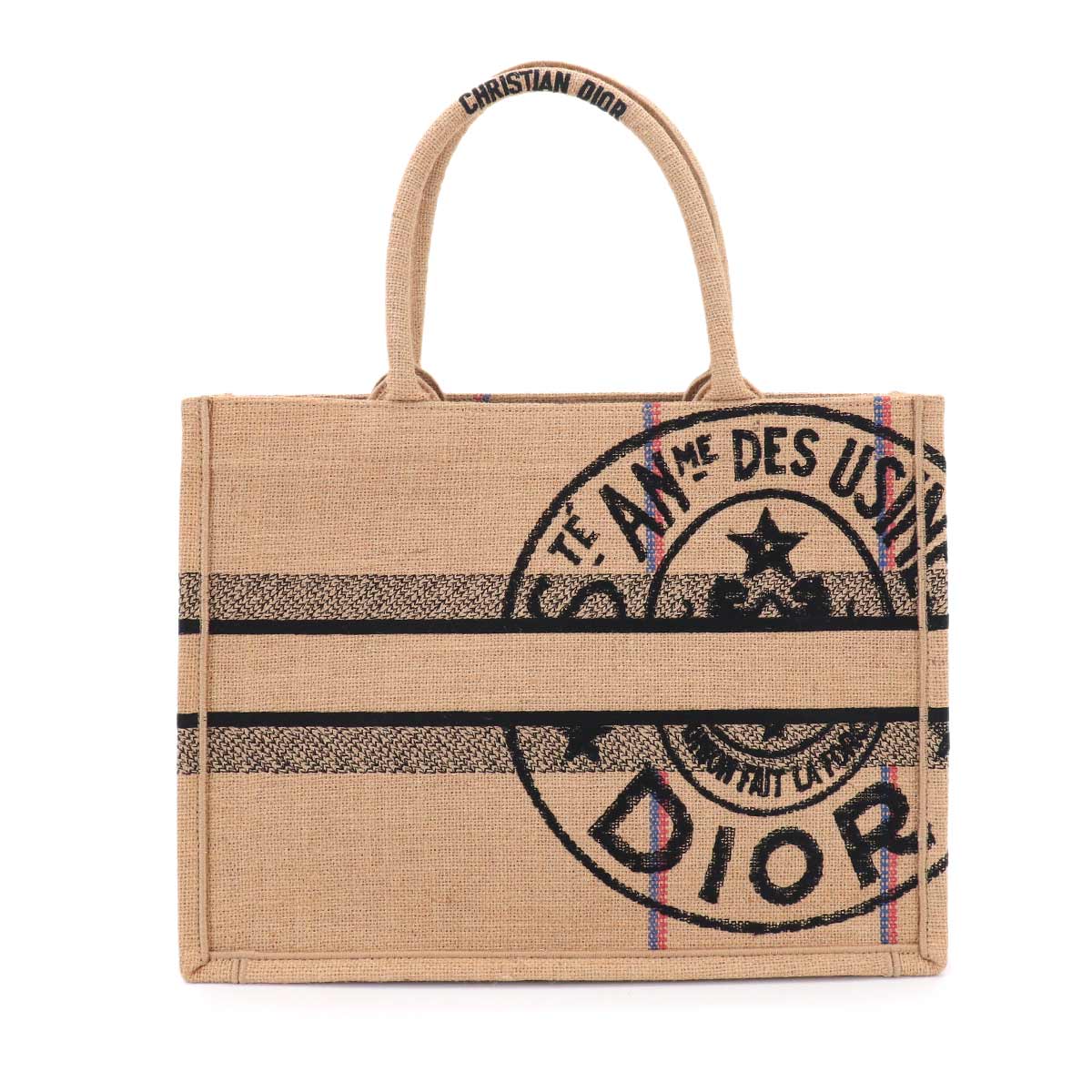 Union Book Tote Medium Bag Jute Canvas Beige M1296ZRUW