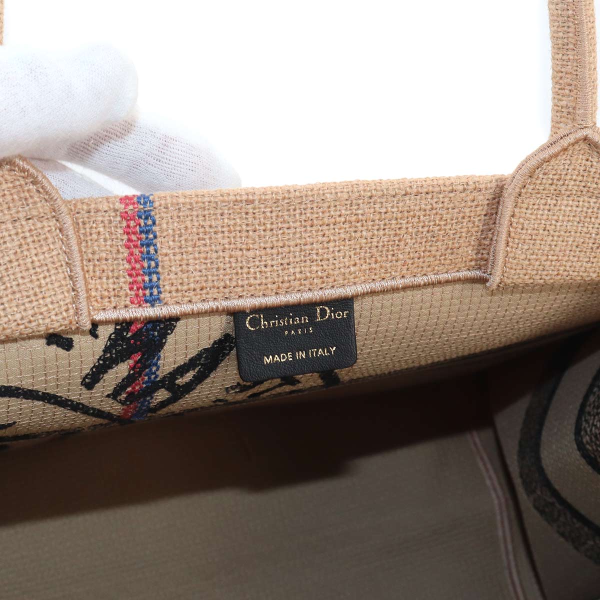 Union Book Tote Medium Bag Jute Canvas Beige M1296ZRUW