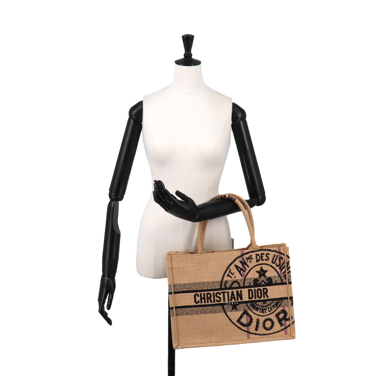Union Book Tote Medium Bag Jute Canvas Beige M1296ZRUW