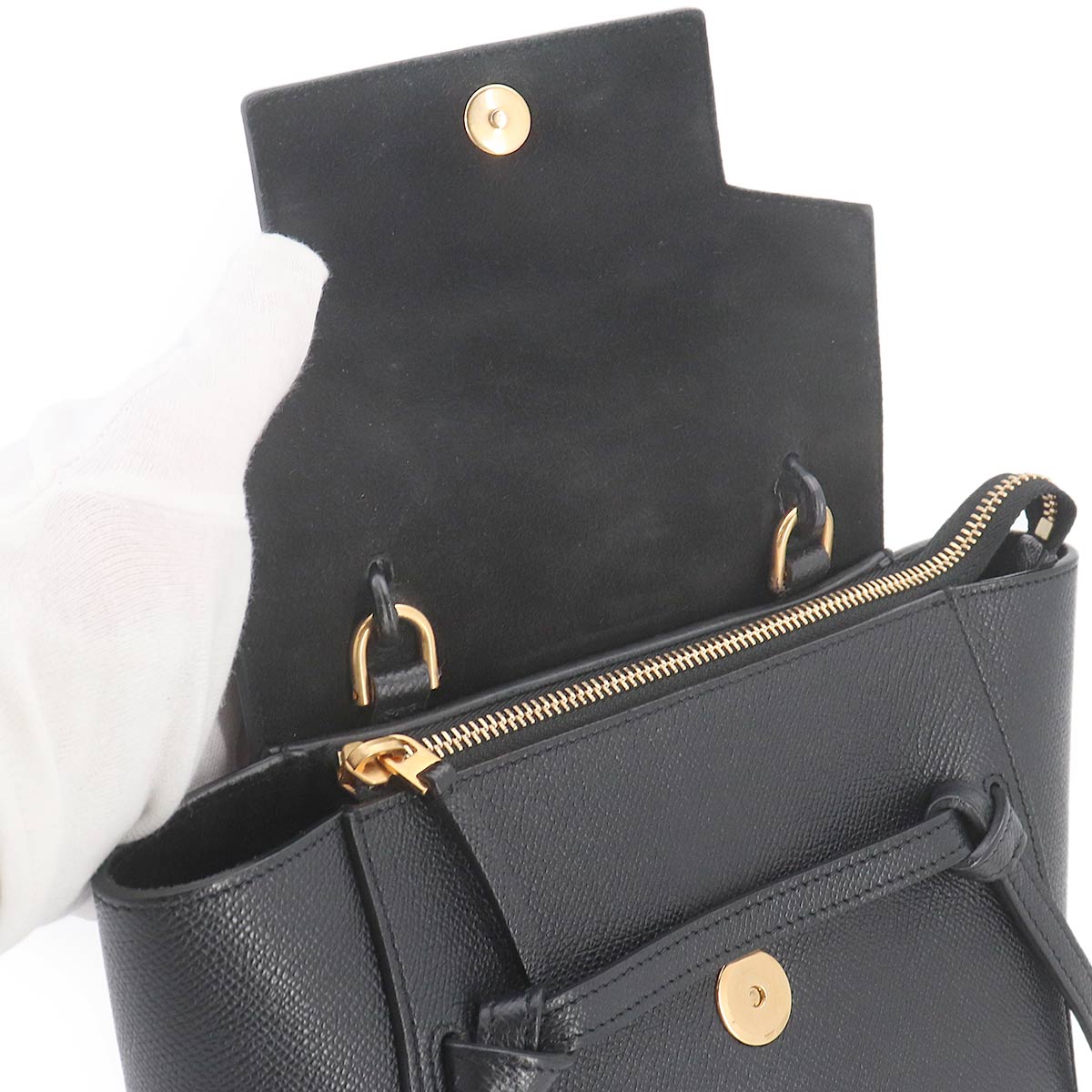 Belt Bag Nano Hand Shoulder Bag Leather Black 189003