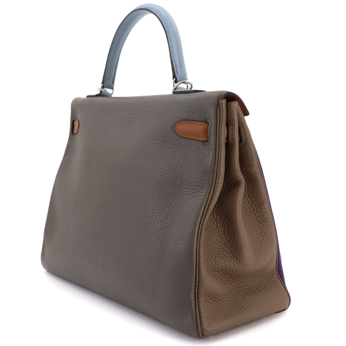 Kelly 35 Arlequin Taurillon Clemence Violet Hand Shoulder Bag