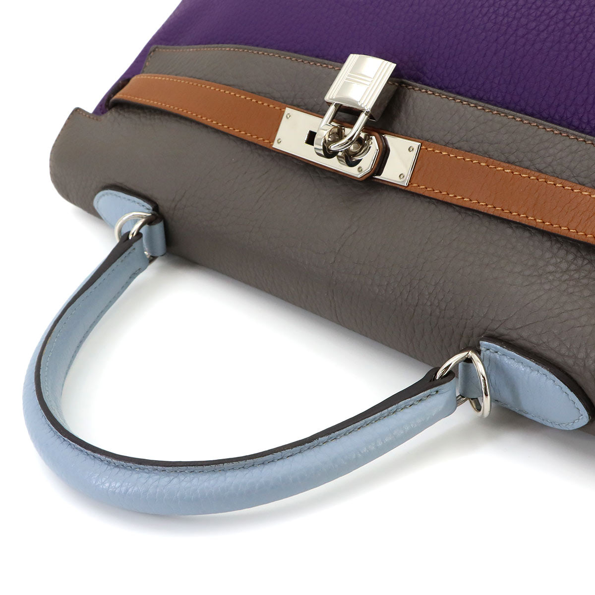 Kelly 35 Arlequin Taurillon Clemence Violet Hand Shoulder Bag