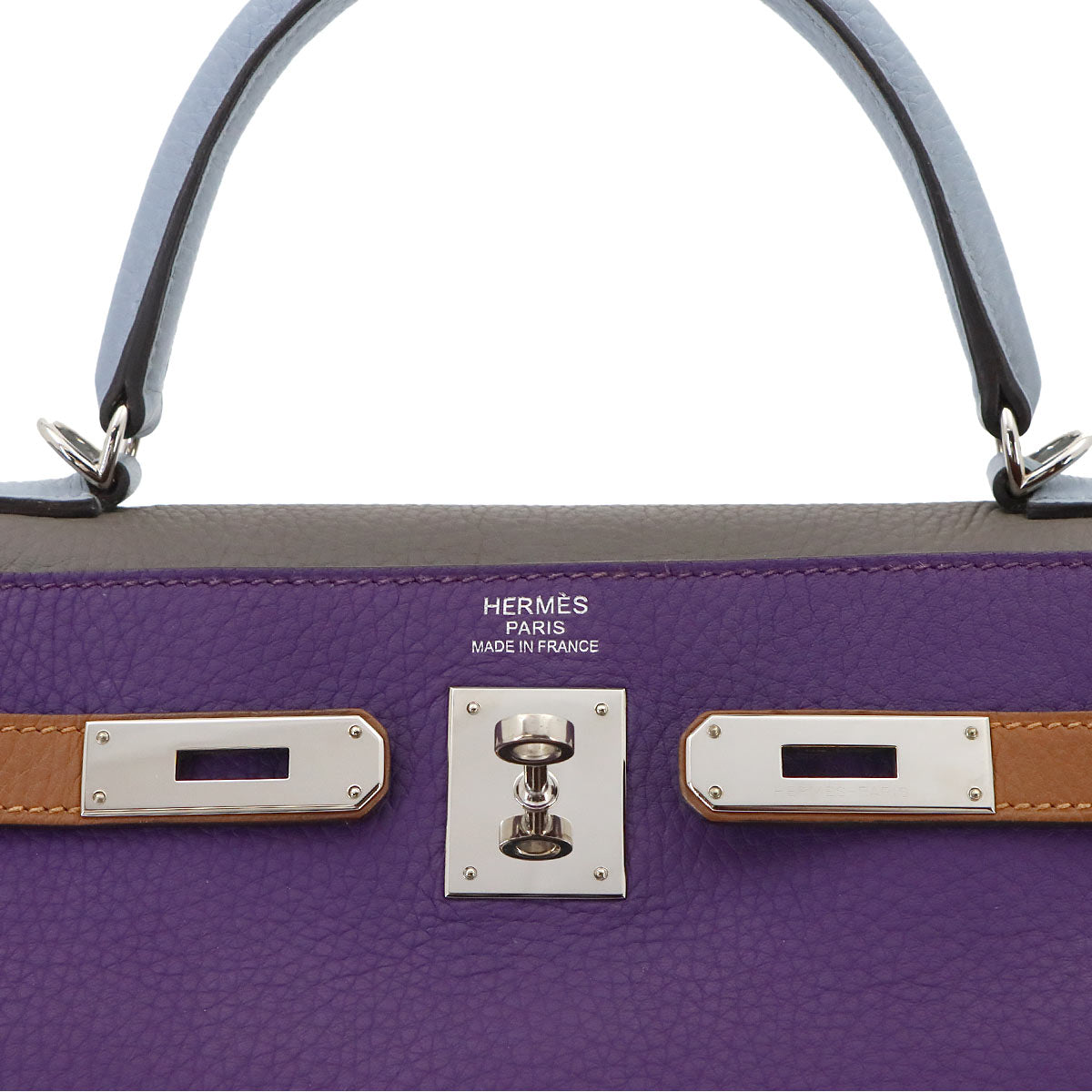 Kelly 35 Arlequin Taurillon Clemence Violet Hand Shoulder Bag