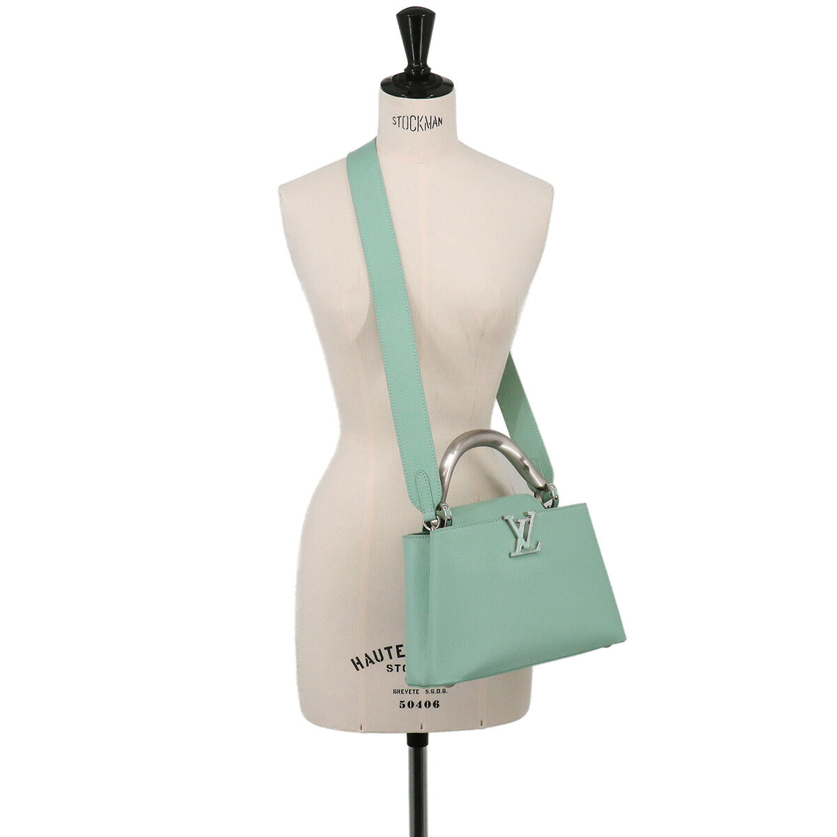 Capucines BB 2way Hand Shoulder Bag Leather Light green