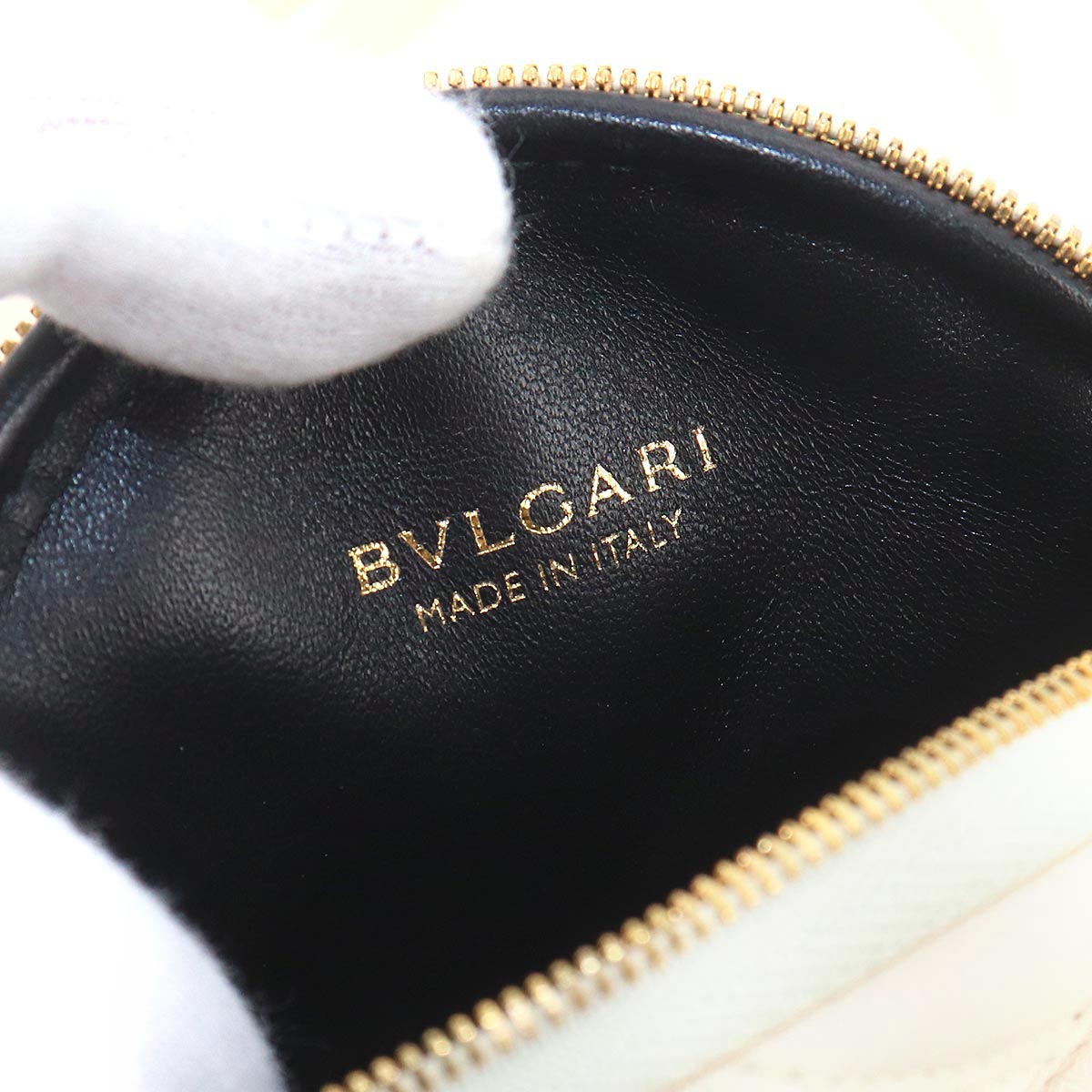 Serpenti Cabochon Mini Shoulder Bag Leather White