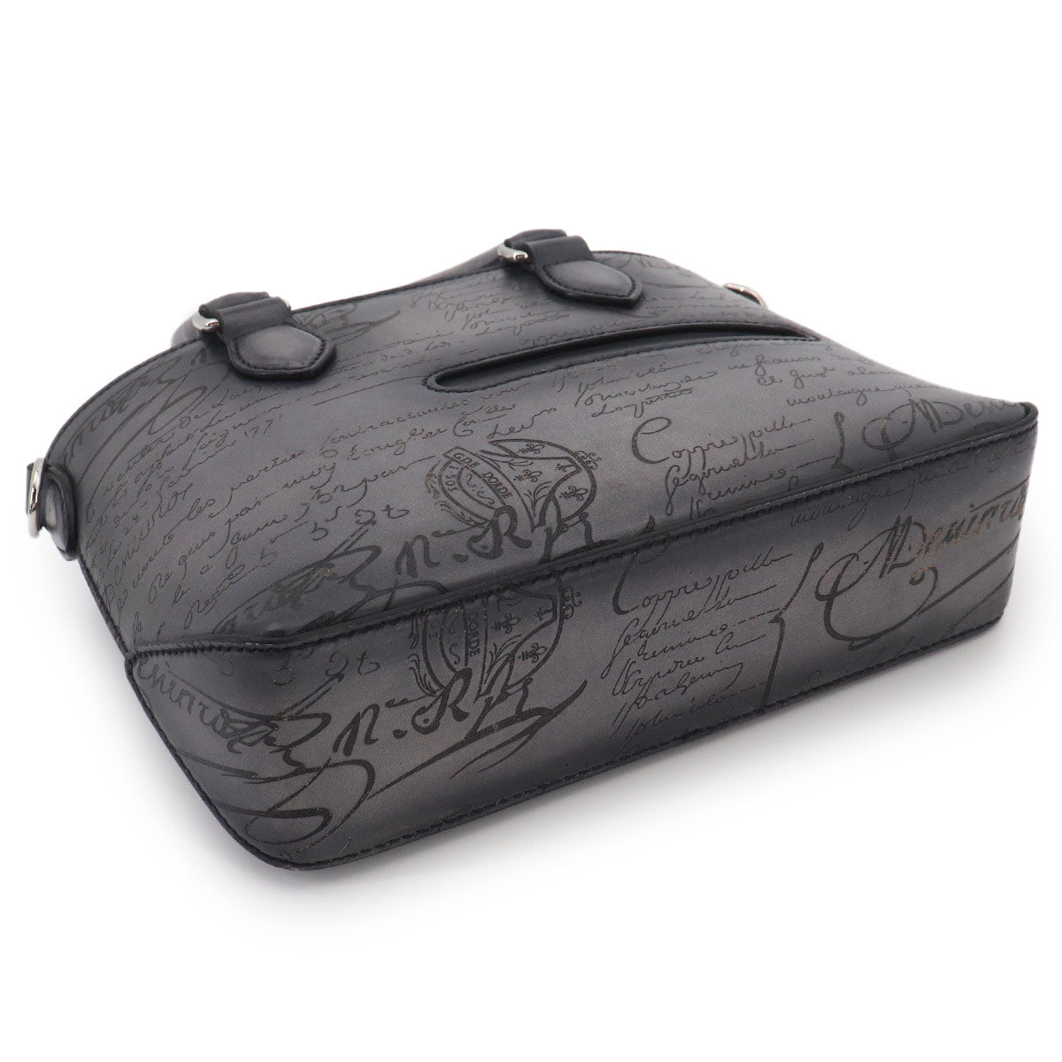 Calligraphy Toujours Gulliver Tote Shoulder Bag Leather Gray