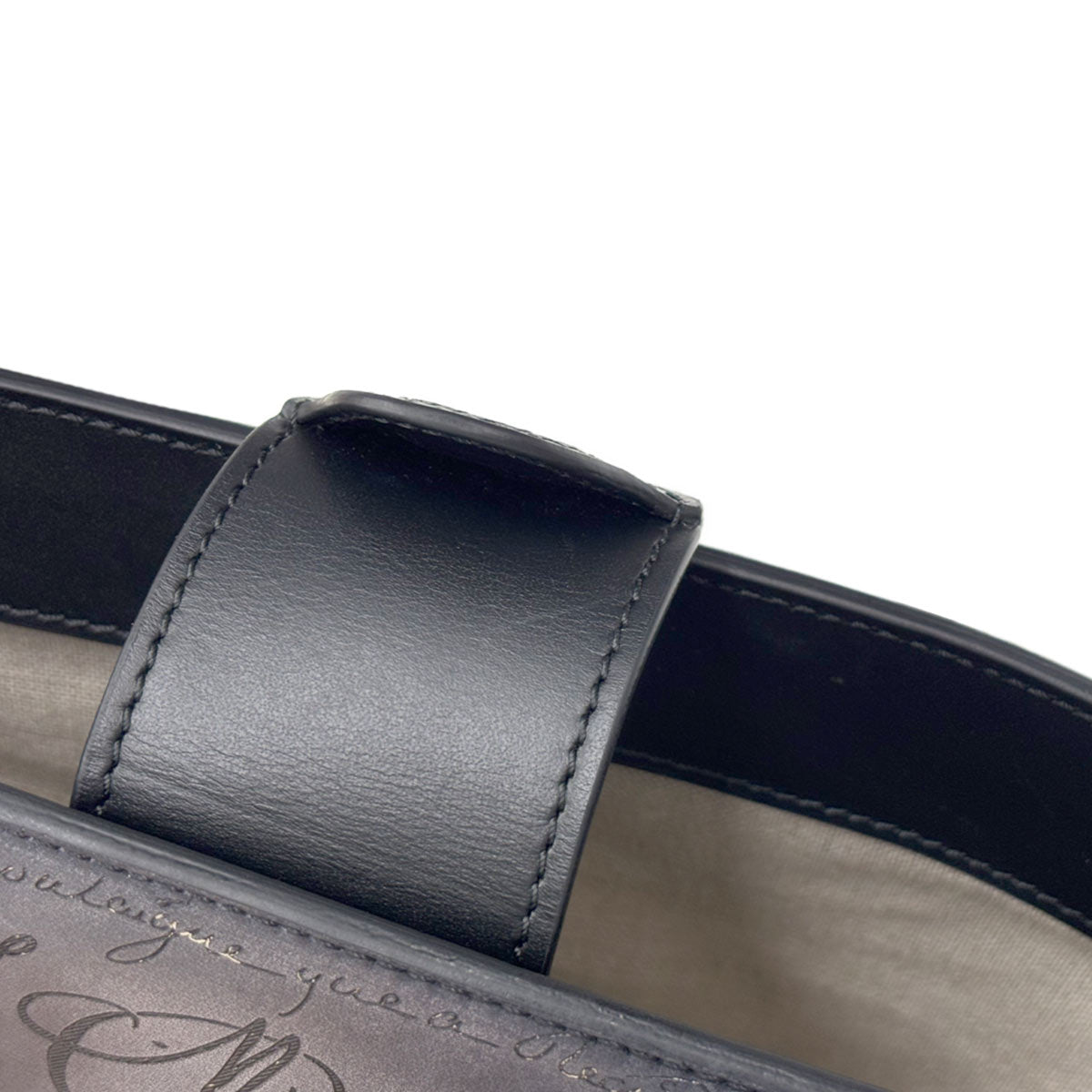 Calligraphy Toujours Gulliver Tote Shoulder Bag Leather Gray
