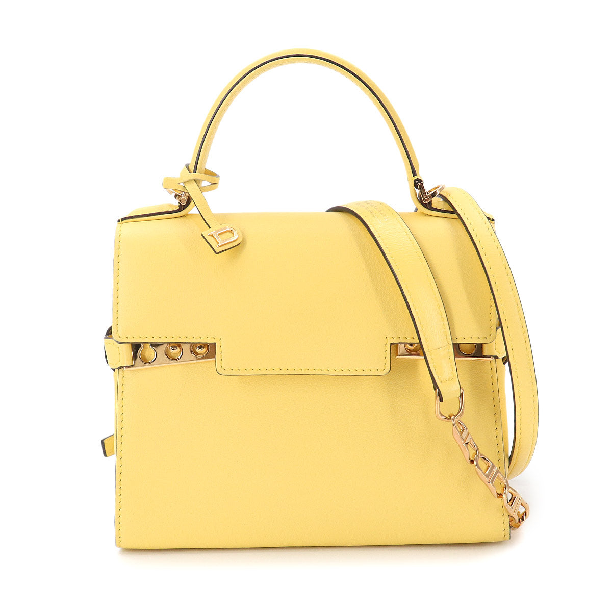 Tempete PM Hand Shoulder Bag Leather Yellow Purse