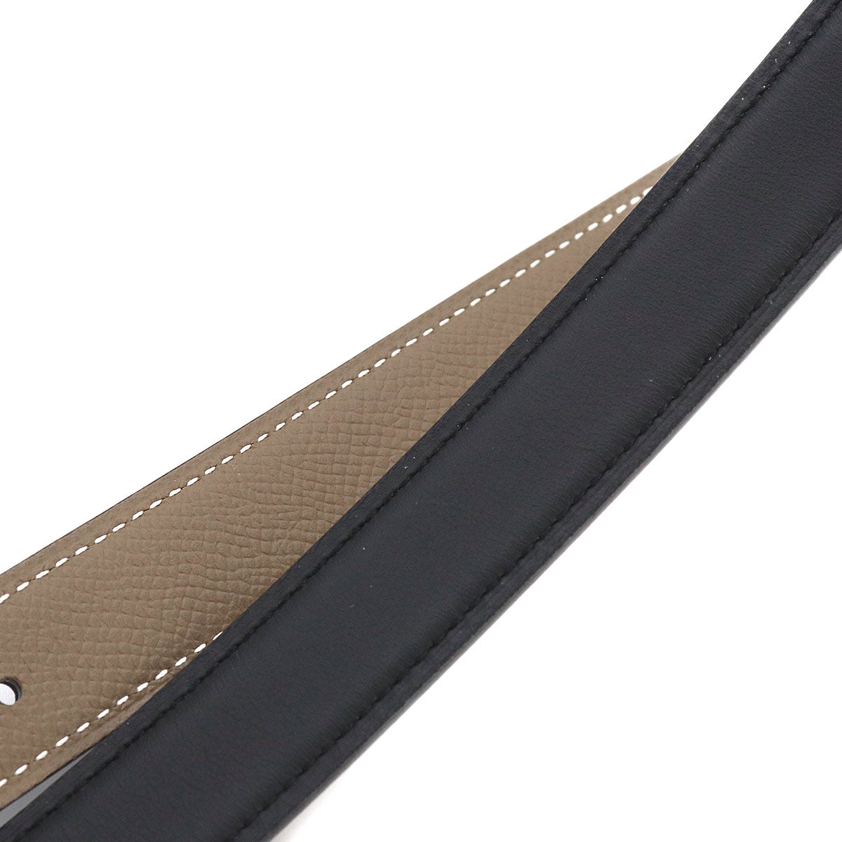 Constance Reversible H Belt Swift Epsom Black Etoupe 75