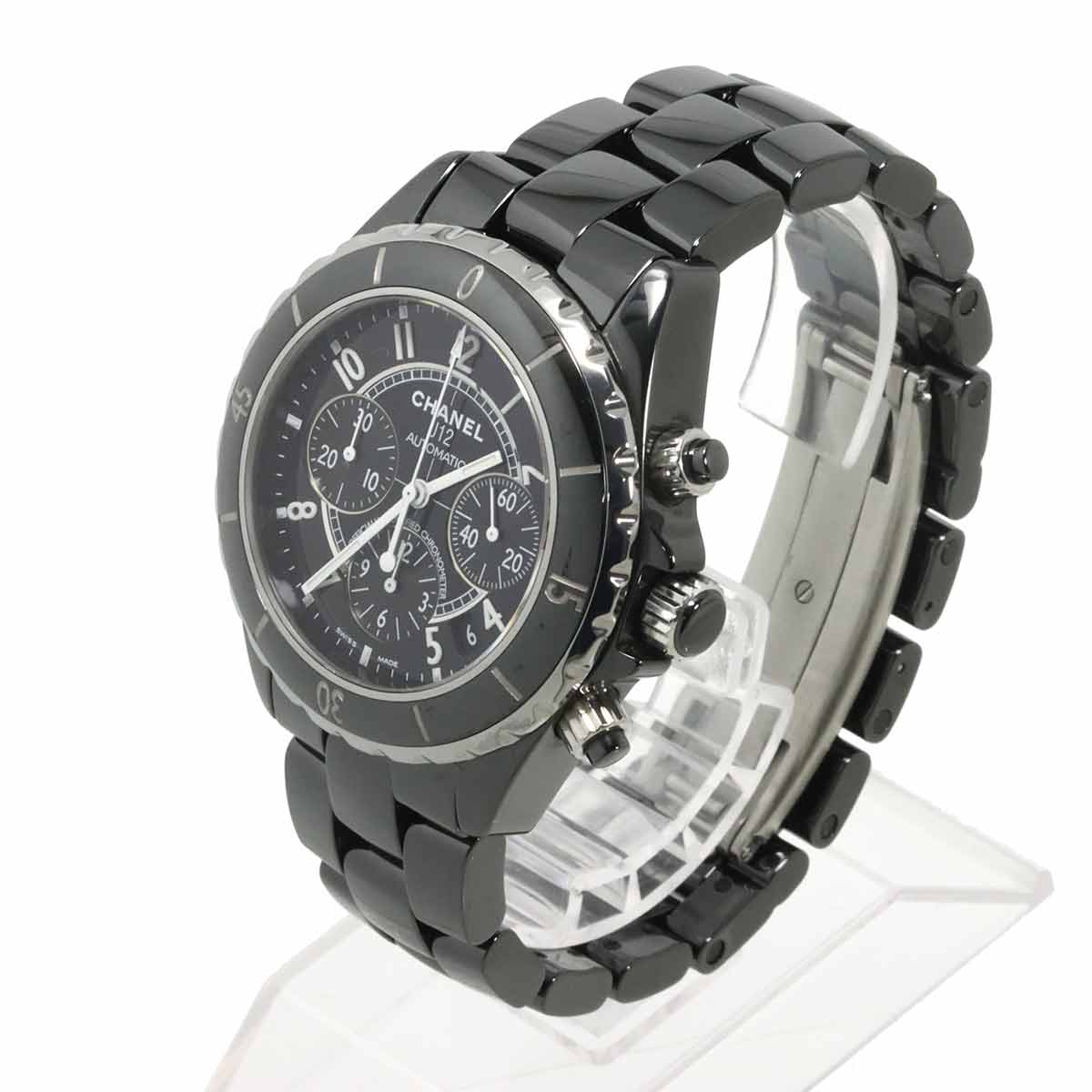 J12 41mm Chronograph H0940 Date Automatic Black Dial Mens