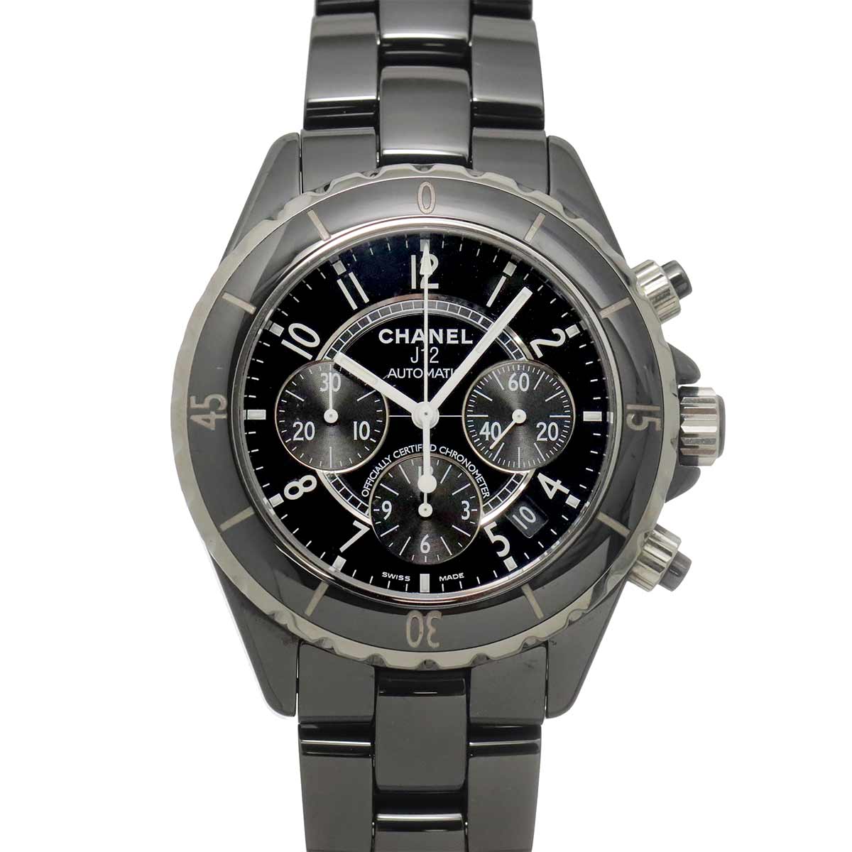 J12 41mm Chronograph H0940 Date Automatic Black Dial Mens