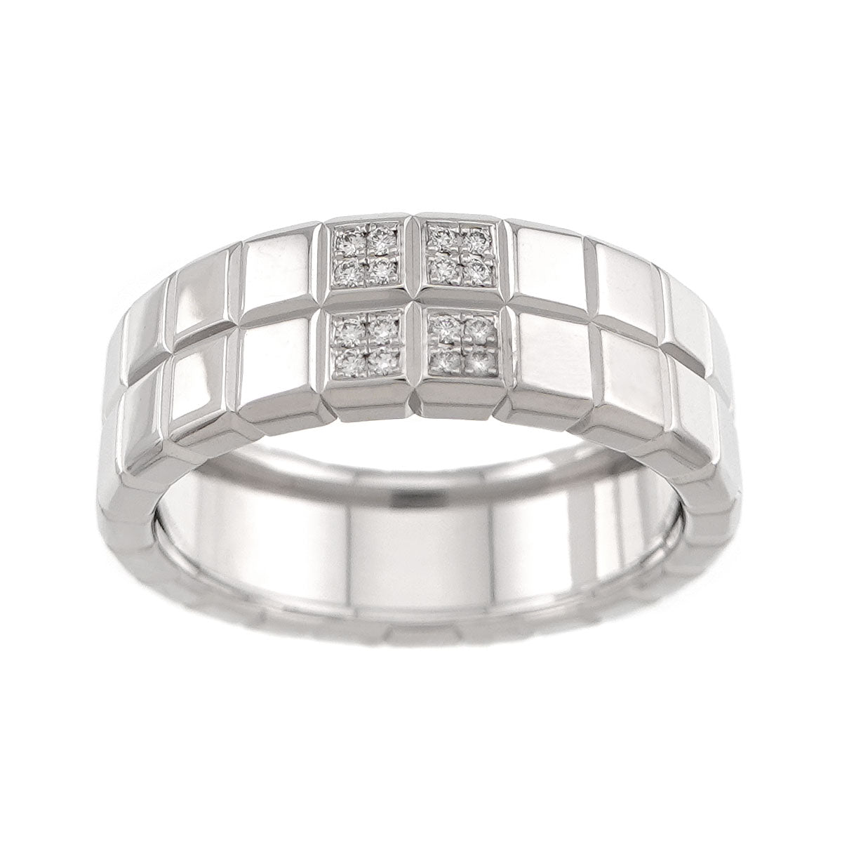 Ice Cube Diamond Ring 18K WG 750 Size11(US)