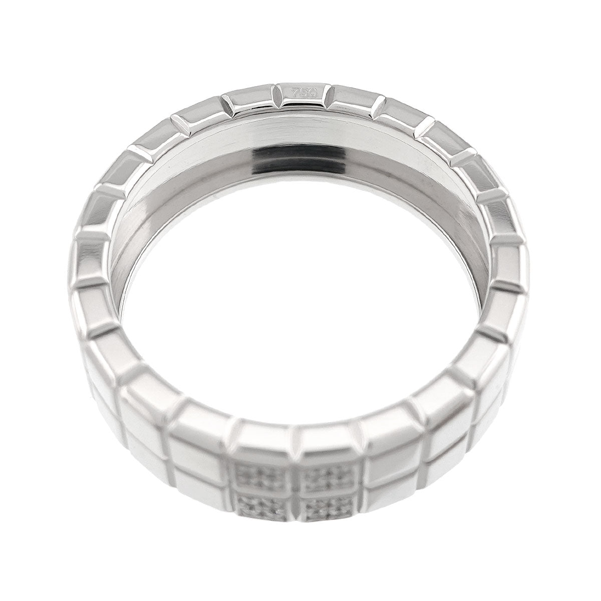 Ice Cube Diamond Ring 18K WG 750 Size11(US)