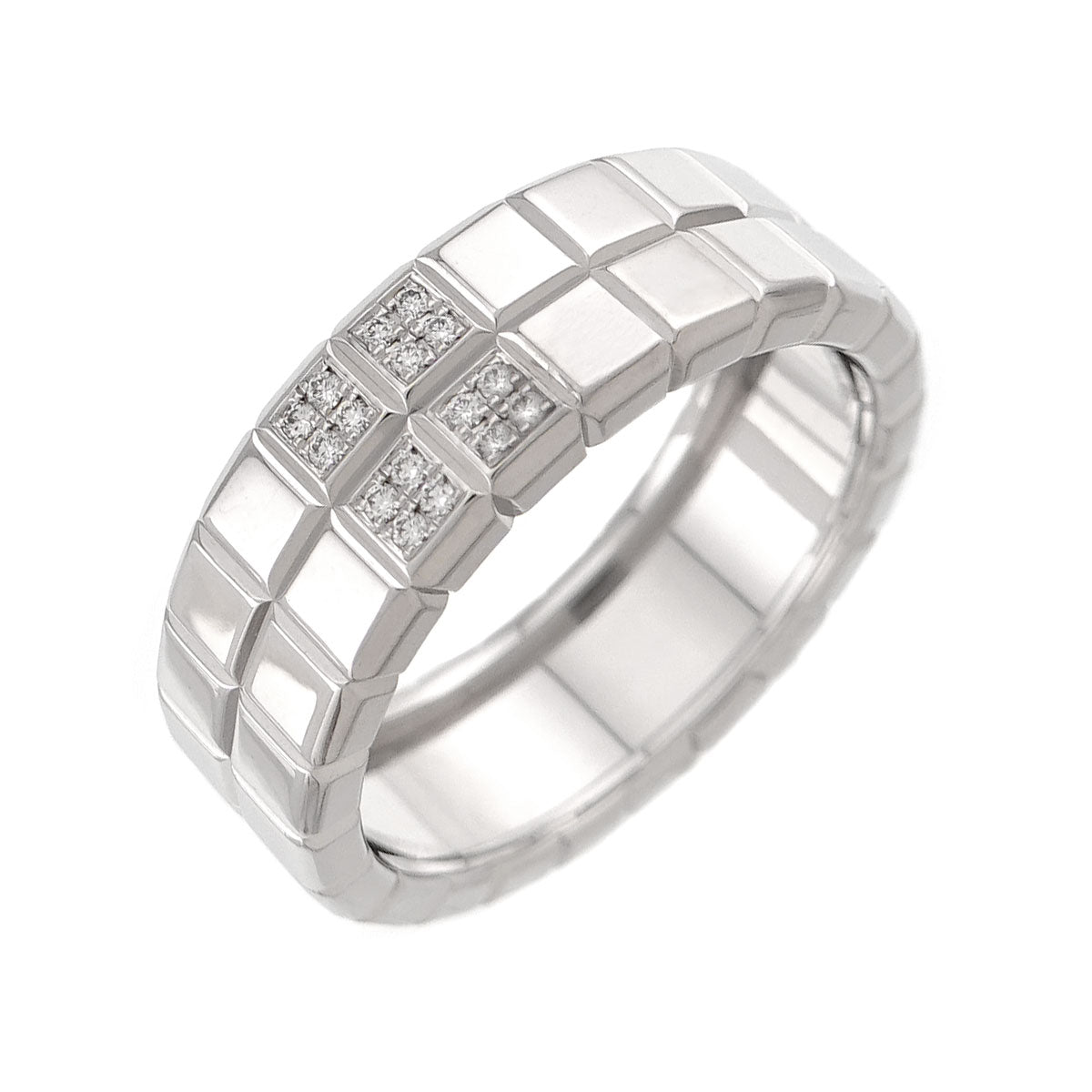 Ice Cube Diamond Ring 18K WG 750 Size11(US)
