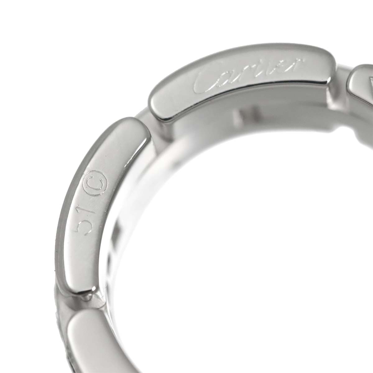 Maillon Panthere Diamond Ring 18K WG 750 Size51 5.25(US)