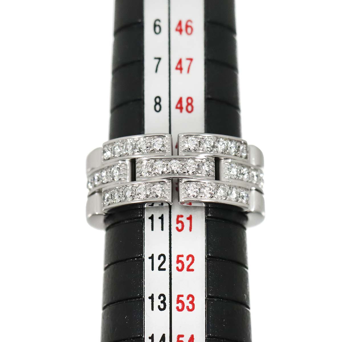 Maillon Panthere Diamond Ring 18K WG 750 Size51 5.25(US)