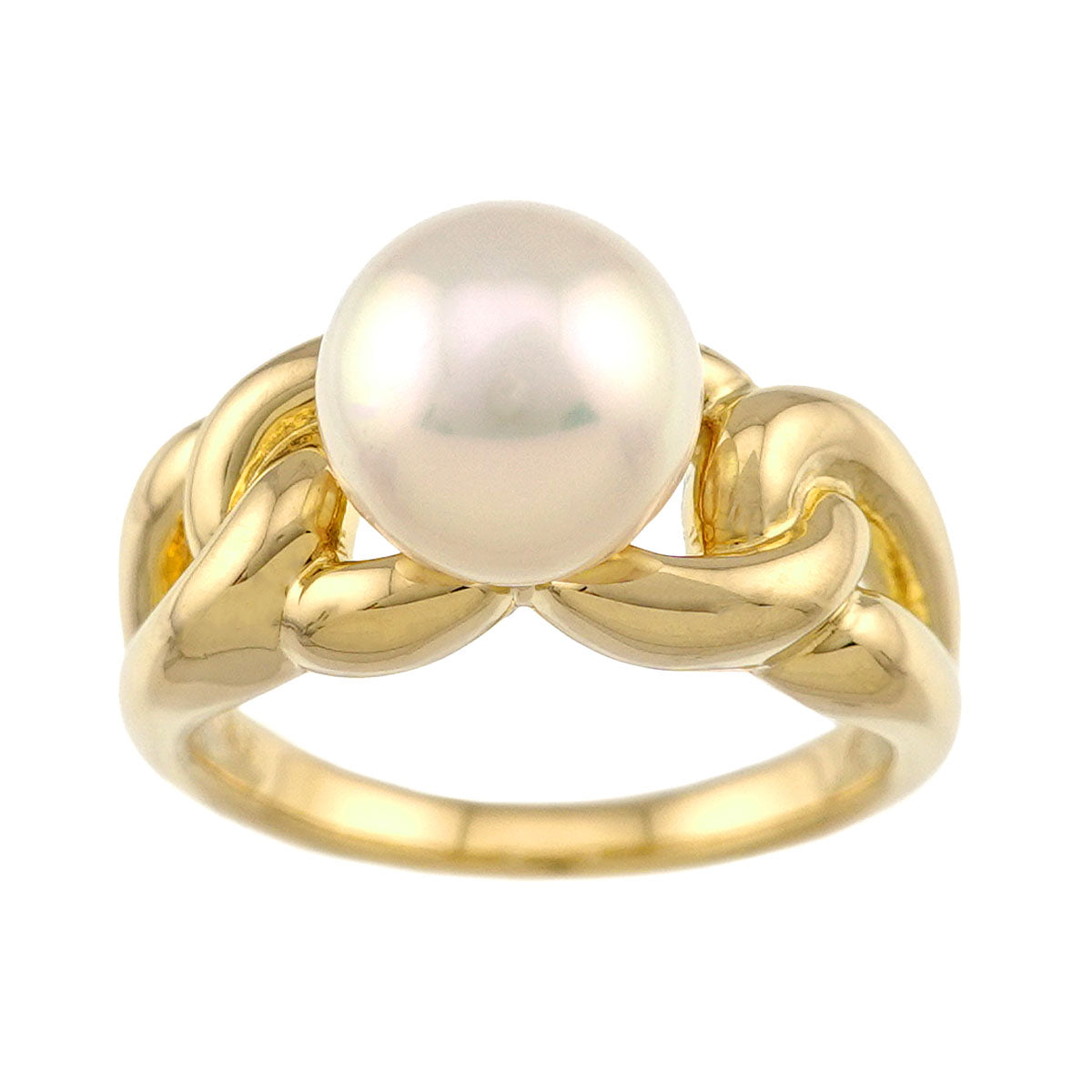 Akoya Pearl 8.1mm Ring 18K YG 750 size4.75-5(US)