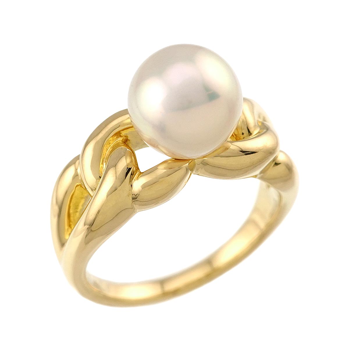 Akoya Pearl 8.1mm Ring 18K YG 750 size4.75-5(US)