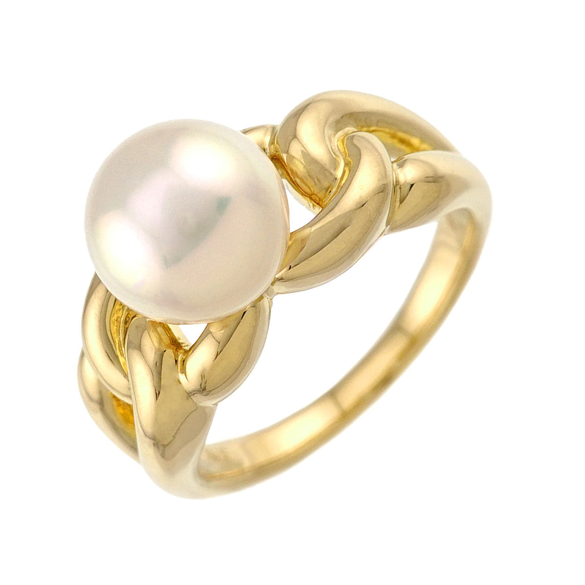 Akoya Pearl 8.1mm Ring 18K YG 750 size4.75-5(US)