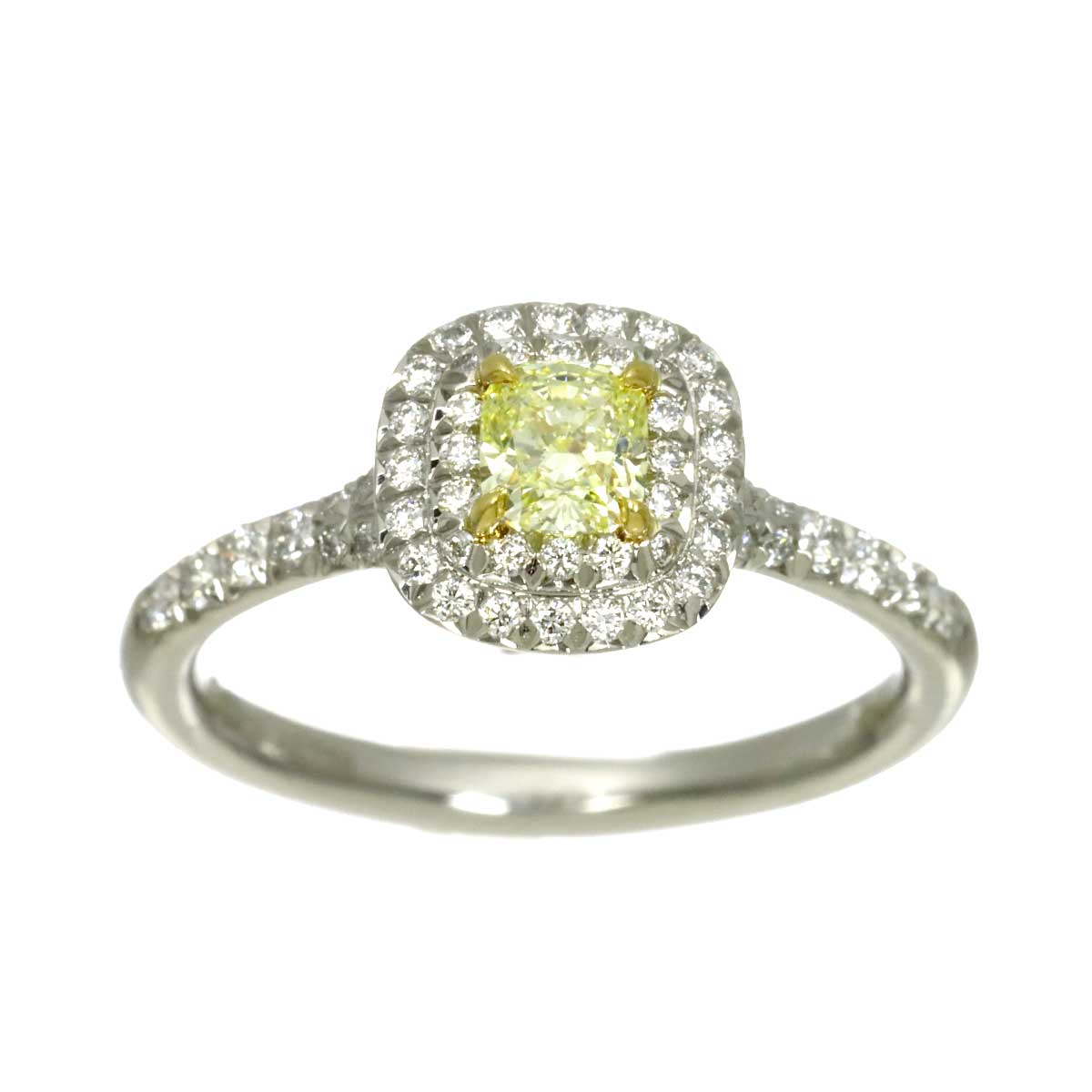 Diamond 0.36ct FY/IF Ring Pt 18K YG Size5.75-6(US)