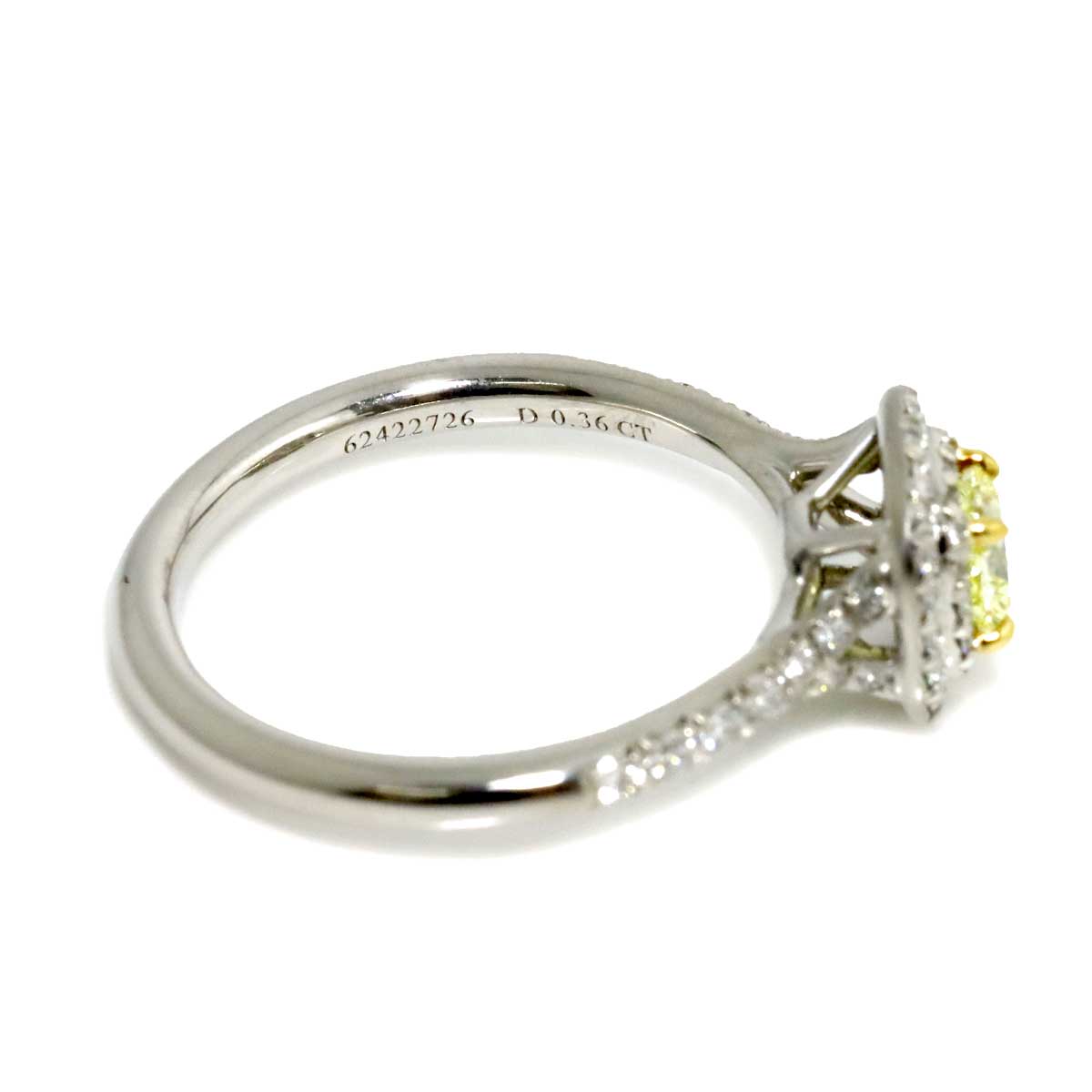 Diamond 0.36ct FY/IF Ring Pt 18K YG Size5.75-6(US)