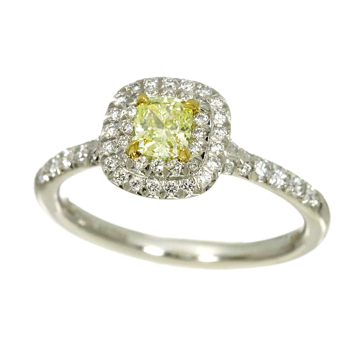 Diamond 0.36ct FY/IF Ring Pt 18K YG Size5.75-6(US)