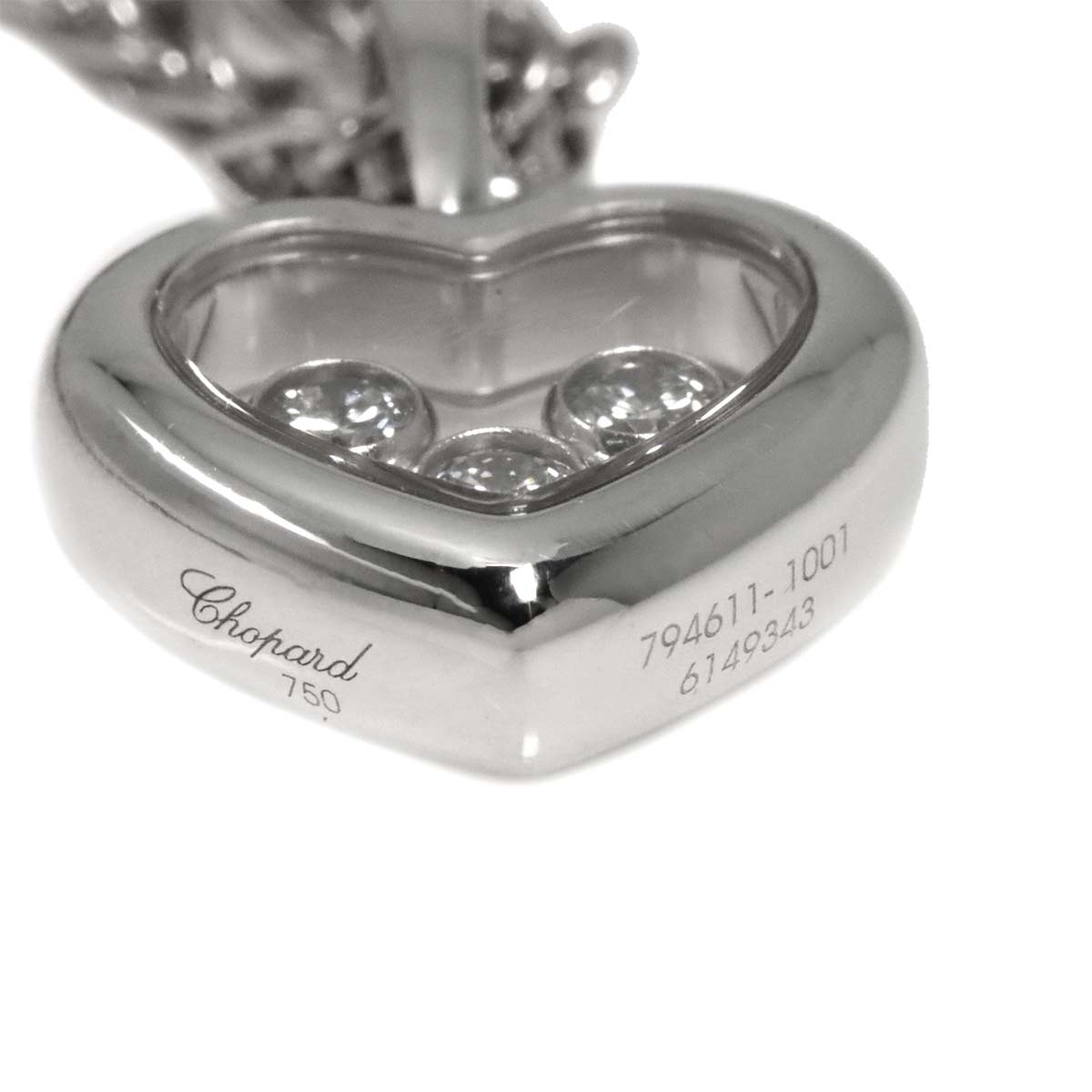 Happy Diamond Heart Necklace 18K White Gold 750