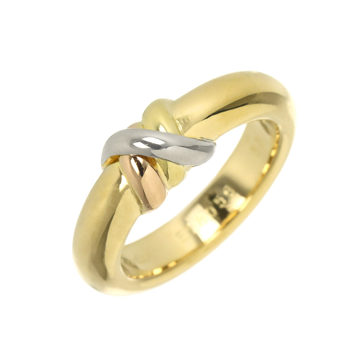 Thread Trinity Ring 18K YG WG PG 750 Size52 5.75-6(US)
