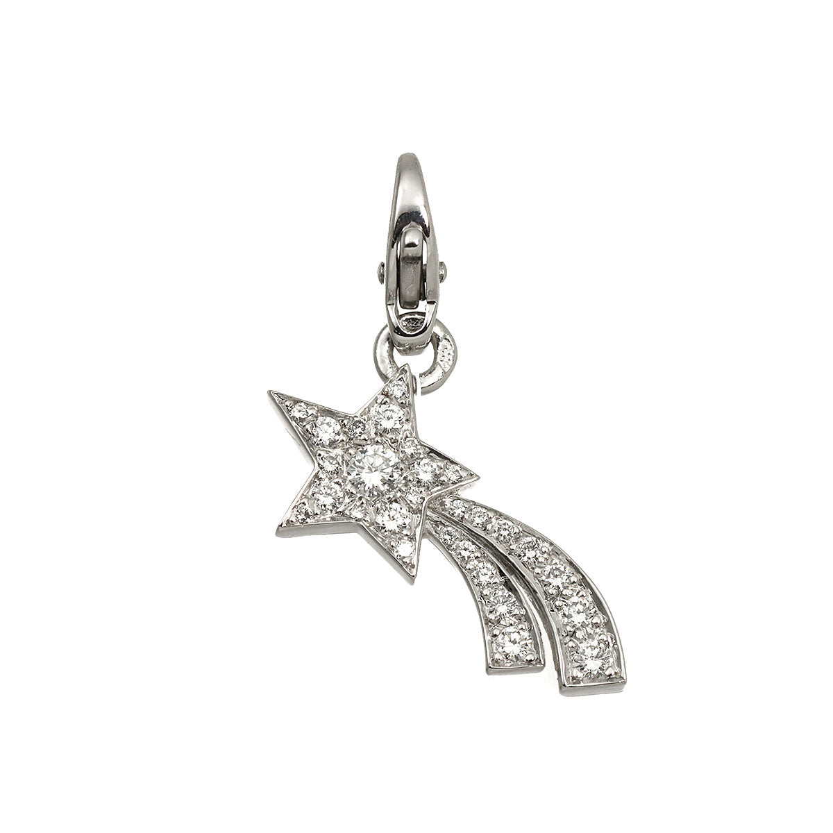 Comet Star Diamond Charm Pendant Top 18K WG 750
