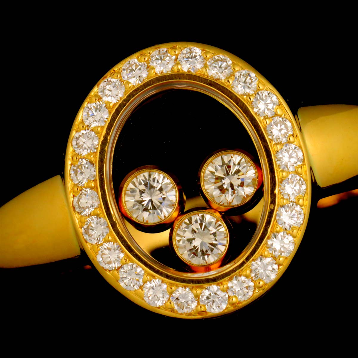 Happy Diamond Diamond Ring 18K YG 750 Size5.25(US)