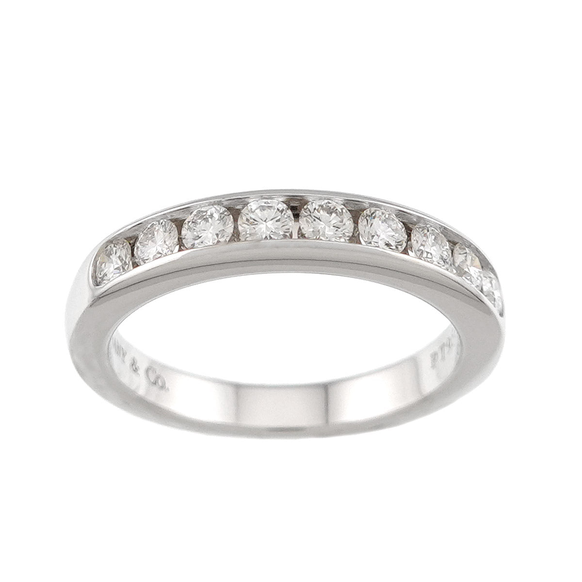 Half Diamond Ring Pt Platinum size6 3.75(US)