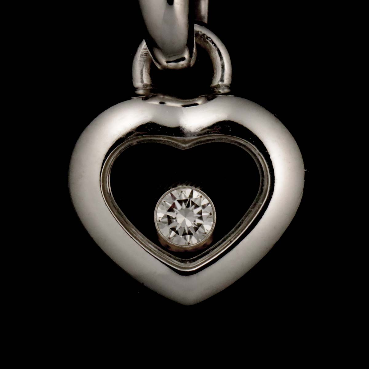 Happy Diamond Heart Necklace 18K White Gold 750