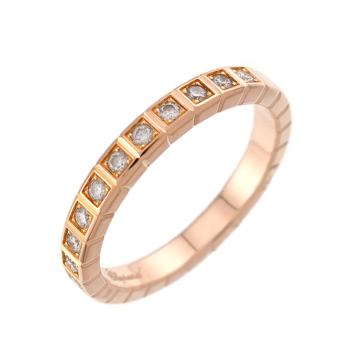 Ice Cube Diamond Ring 18K PG 750 size4(US)