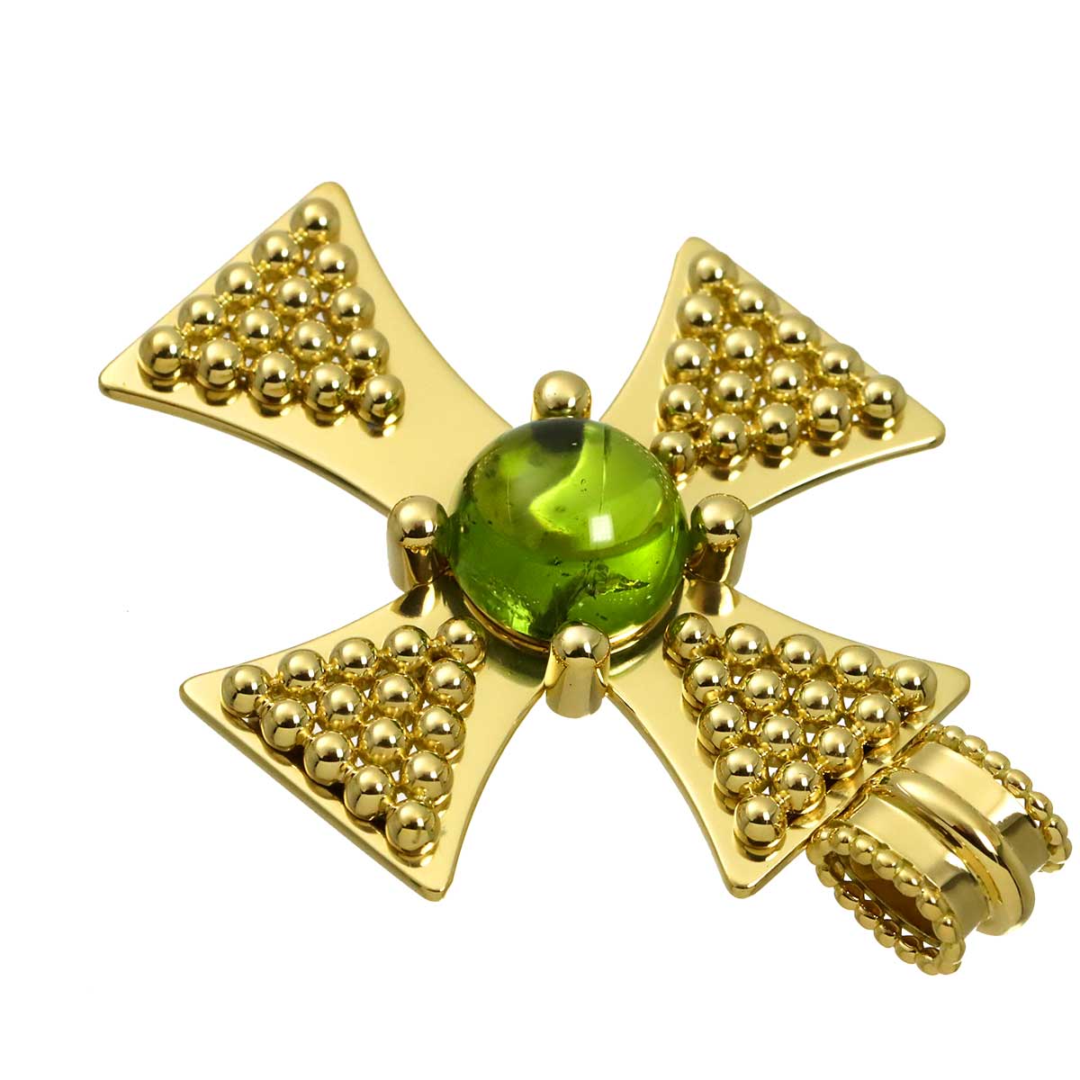 Pendant Top Peridot 18K Yellow Gold 750